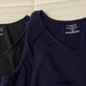 Talbots Set of 3 V neck Curved hem tank